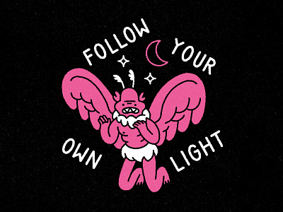 Big wings, bad eyesight adobe chracterdesign illustration light mothman muti mythica mythicalcreatures noise pink texture type typography vector
