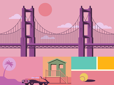 Golden Gate art colour design digital art geometric graphic design illustration
