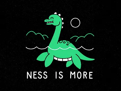 Long neck, low profile adobe characterdesign green illustration lochness lochnessmonster muti mythical mythicalcreature type typography vector