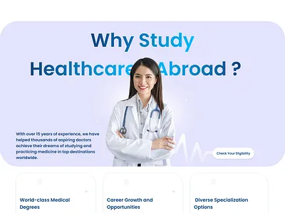 Medical Education Abroad Landing Page design figma figma design healthcare landing page medical study mobile app design study abroad ui ui design