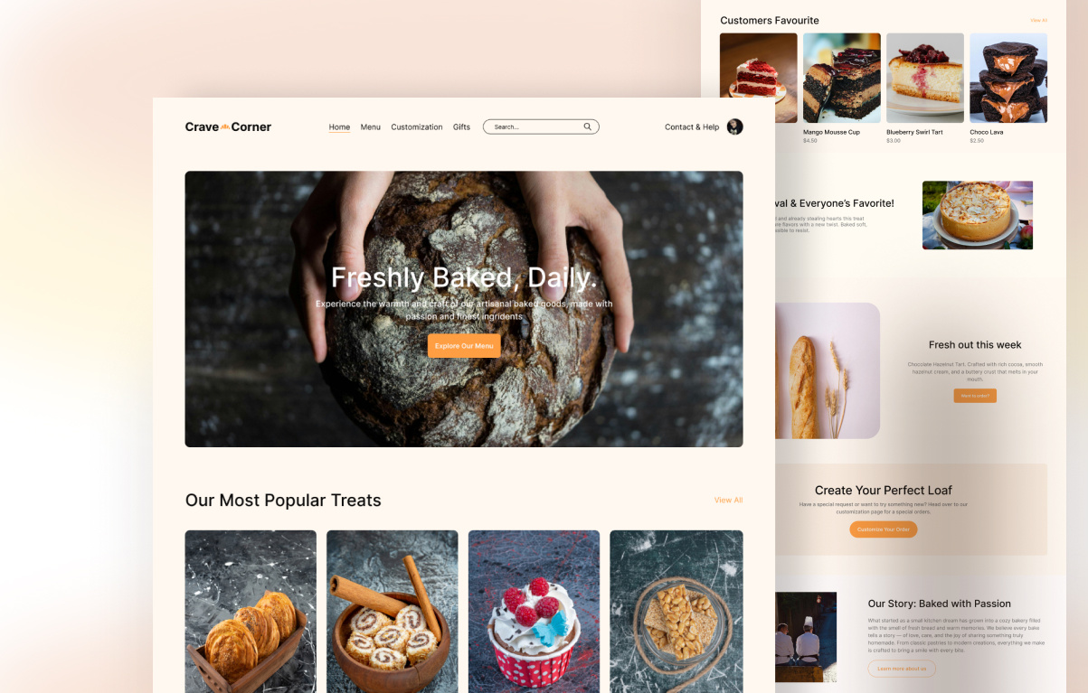 Bakery Website Landing Page bakery landing page bakery website figma ui web design website
