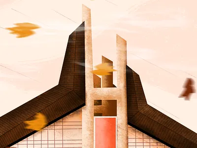 Palace of Youth and Sports architecture design drawing graphic design illustration