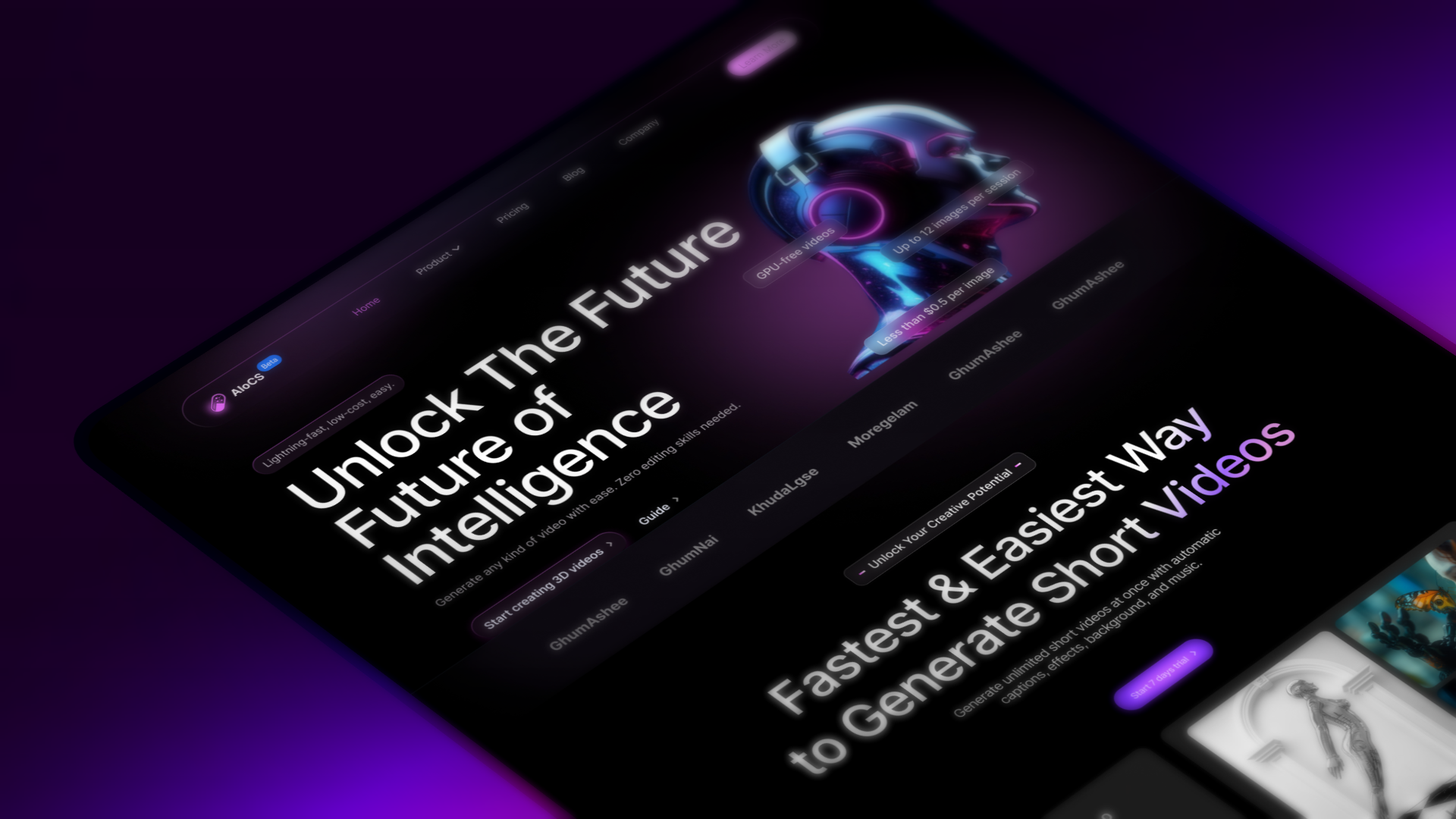 AI Visual Generator | UI Design ai landing page ai website figma ui website