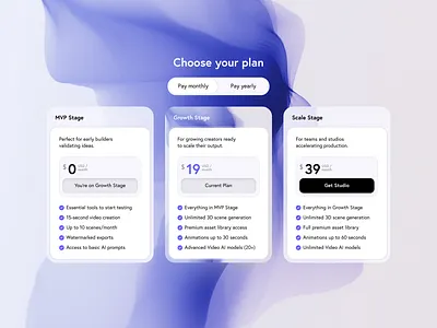 Startup-Themed Pricing Table — From MVP to Scale design price table table toggle ui