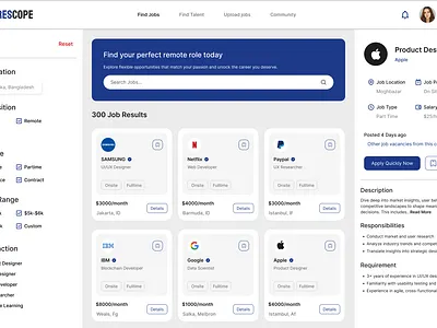 Recruitment Platform UI career platform ui clean ui design dashboard design hiring platform design job board website job filter ui job finder ui job listing ui job portal design job search app minimal web design modern ui design product design professional website ui recruitment platform remote jobs app saas dashboard ui ui ux design user interface design web app design