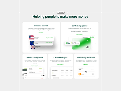 Bento Card UI for Fintech bento card design bento cards card ui clean design finance financial website fintech fintech bento card minimal product design saas saas elements ui ui kit wavespace web web design website website design