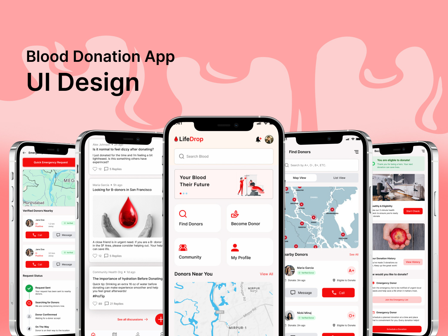 Blood Donation App | UI Design blood donation blood donation app ios app design mobile app ui ui design