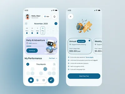 Ai education app design ai ai app ai education ai education app app app design course app e learning education app education app design mobile mobile app mobile app design online class online education app student app study app ui design uiux university app