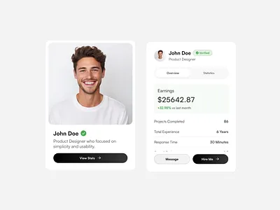 Card UI Animation | Dashboard Earnings Overview Design animated ui animation app interface app ui card ui dashboard component dashboard design design services design system ui micro animation micro interaction modern ui motion design motion graphics profile card ui swan design agency ui animation ui design