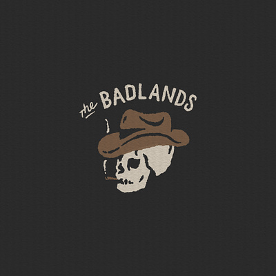 Badlands Skull Cowboy badlands cowboy design drawing hand drawn illustration joe horacek little mountain print shoppe ramble sketch skull typography