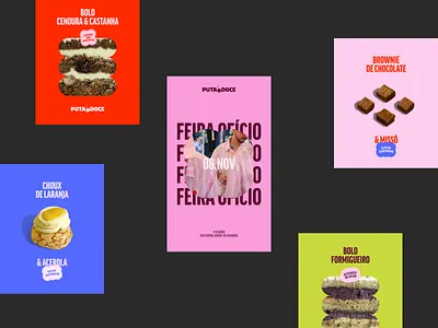 Putadoce Brand Design bake bakery brand branding colorful fun instagram post social media sweet