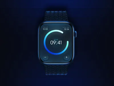Apple Watch Sports Tracker — High-Tech Glass UI System ⌚️ apple watch apple watch ui design fitness app glass ui health tracker healthcare running app sports app ui ux widget design