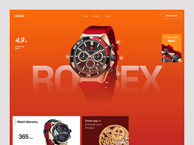 Premium Watch Product Landing Page branding design graphic design icon illustration logo minimal ui ux vector watch