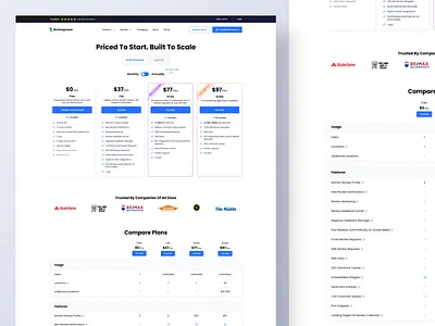 SaaS Pricing Page – Simple, Scalable, and Transparent b2bsaasui conversionfocuseddesign modernlandingpage pricingui saaspricingpagedesign saaswebdesign uxuidesign webappdesign