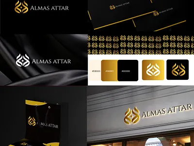 Luxury Almas Attar Perfume Logo Concept br branding graphic design illustration logo typography vector