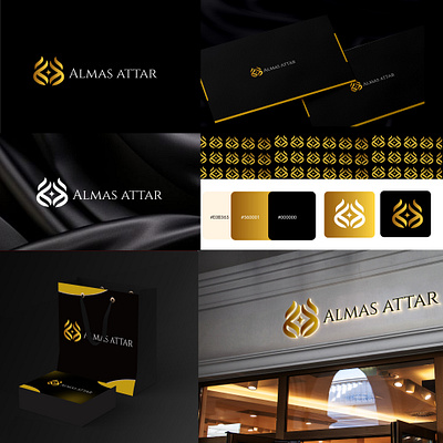 Luxury Almas Attar Perfume Logo Concept br branding graphic design illustration logo typography vector