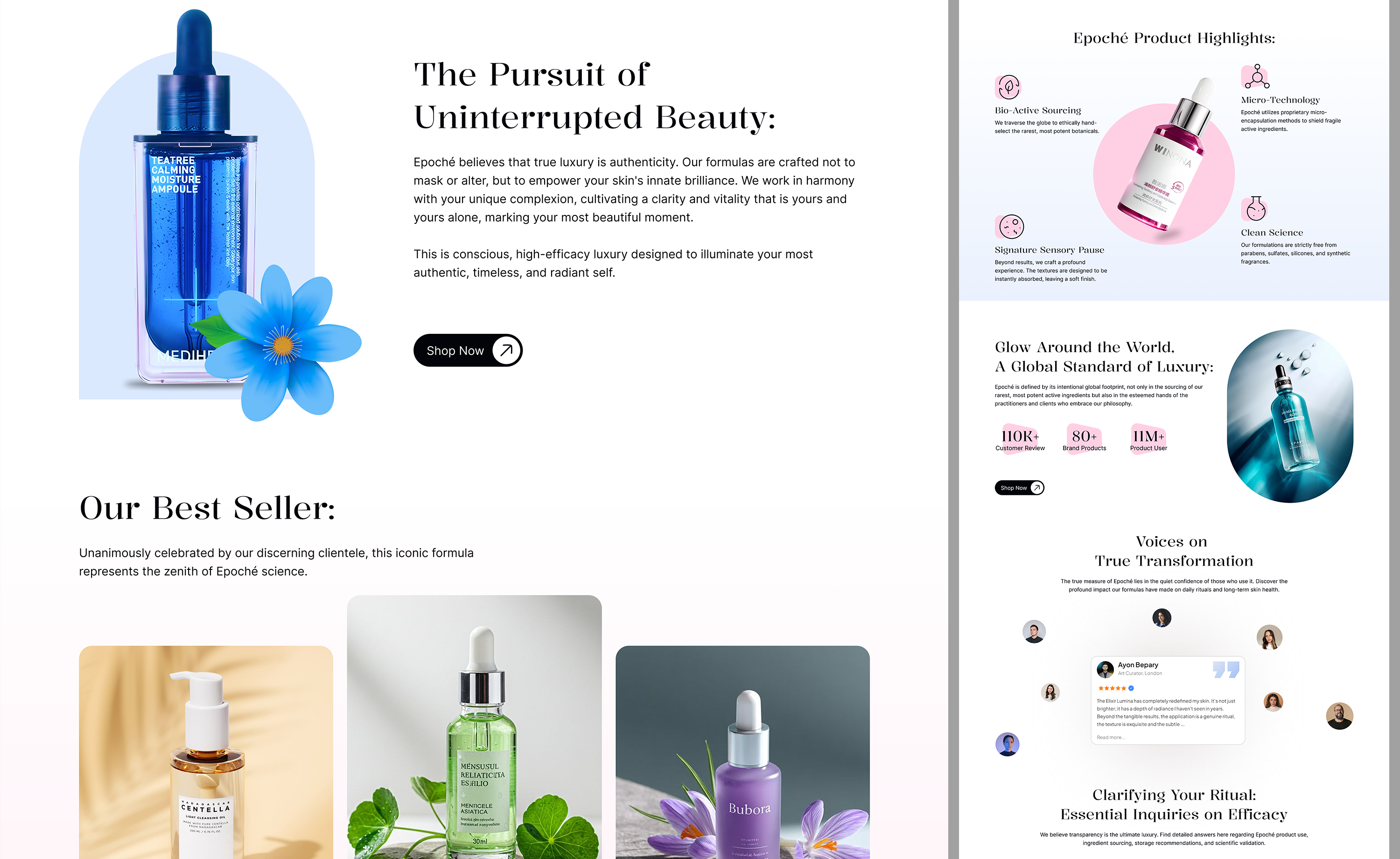 Example of Shopify Ecommerce Landing Page UI Design