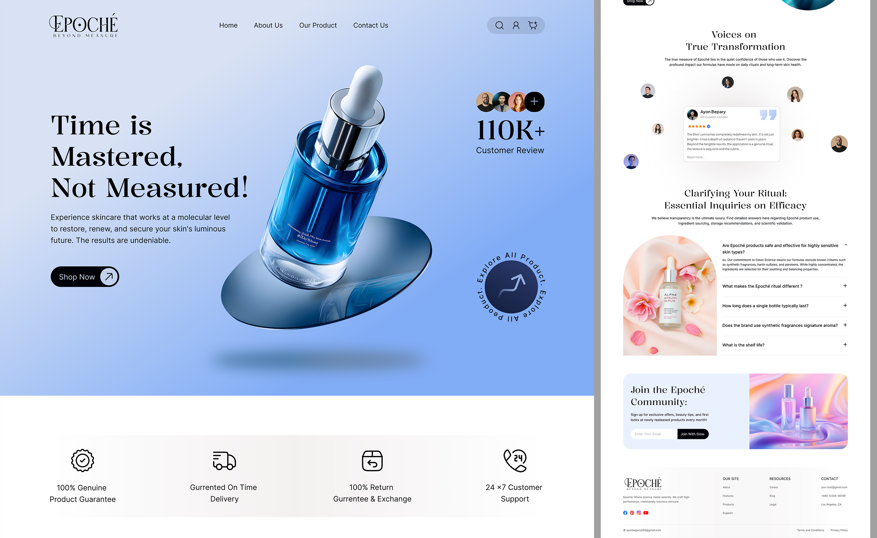 Example of Shopify Ecommerce Landing Page UI Design