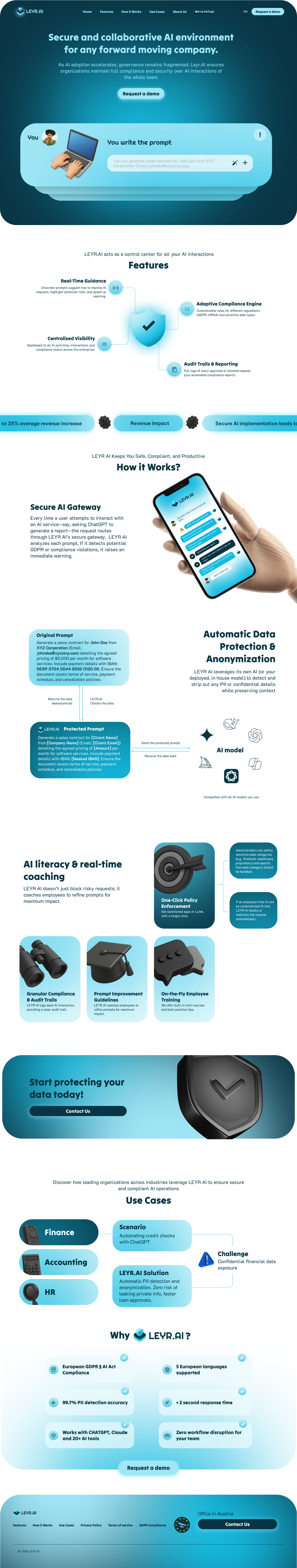 LEYR.AI - UI/UX Design animation design graphic design logo ui ui design web design