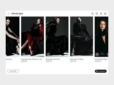 Fashion brand website catalog cards cards catalog ecommerce fashion prices shop web