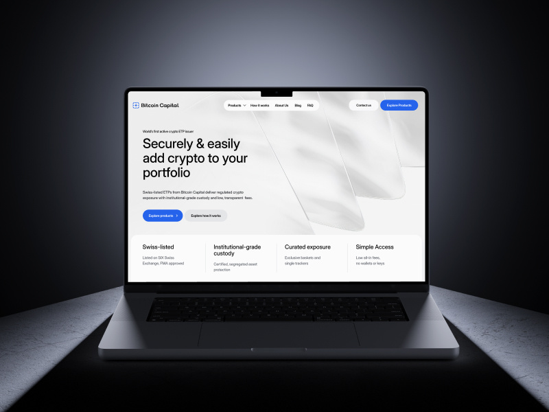 Example of Bitcoin Capital Webdesign