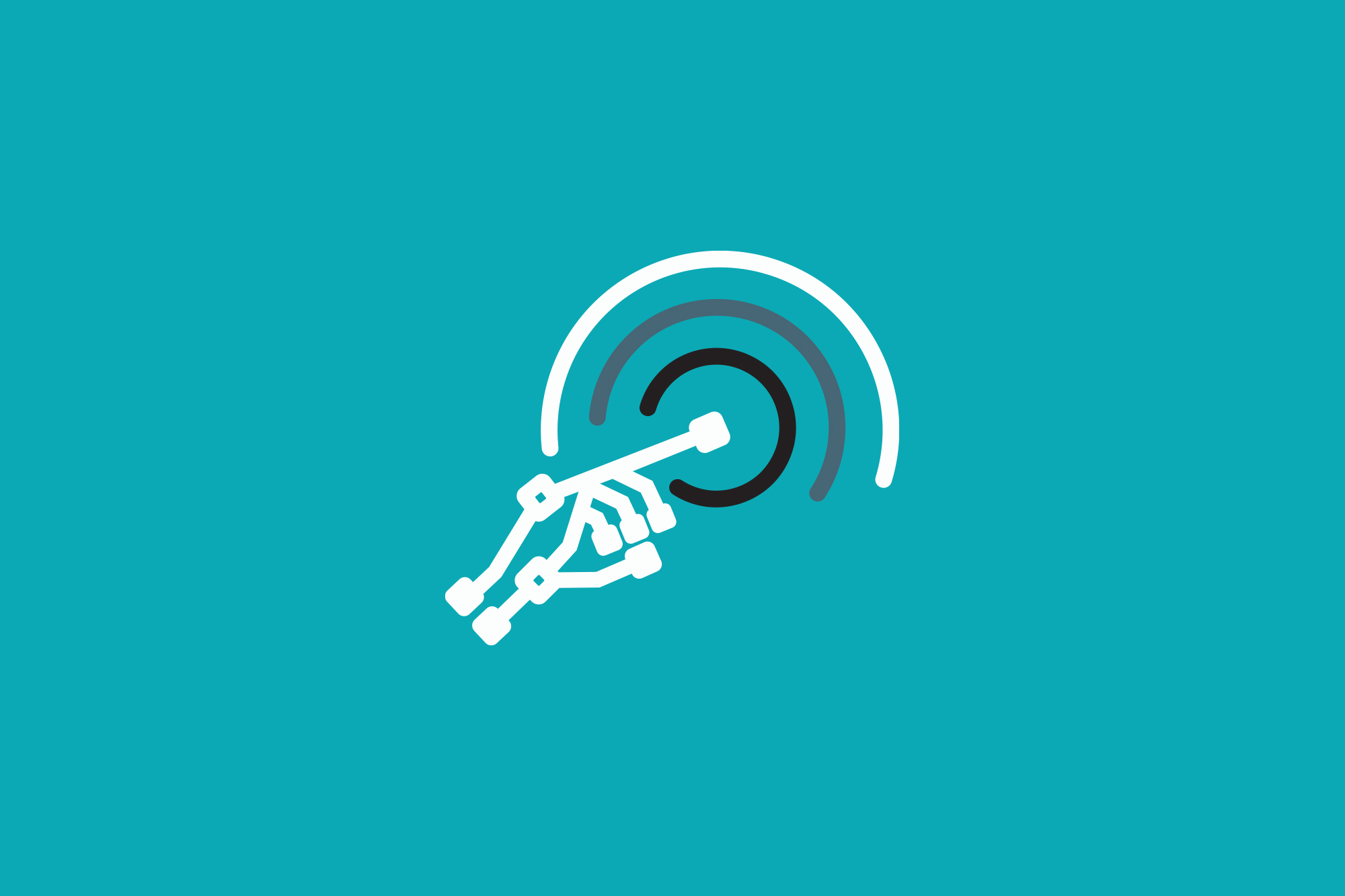 RAD Logo Design ai branding clean creative design devices futuristic graphic design hand logo design modern print professional robotic teal technology wave