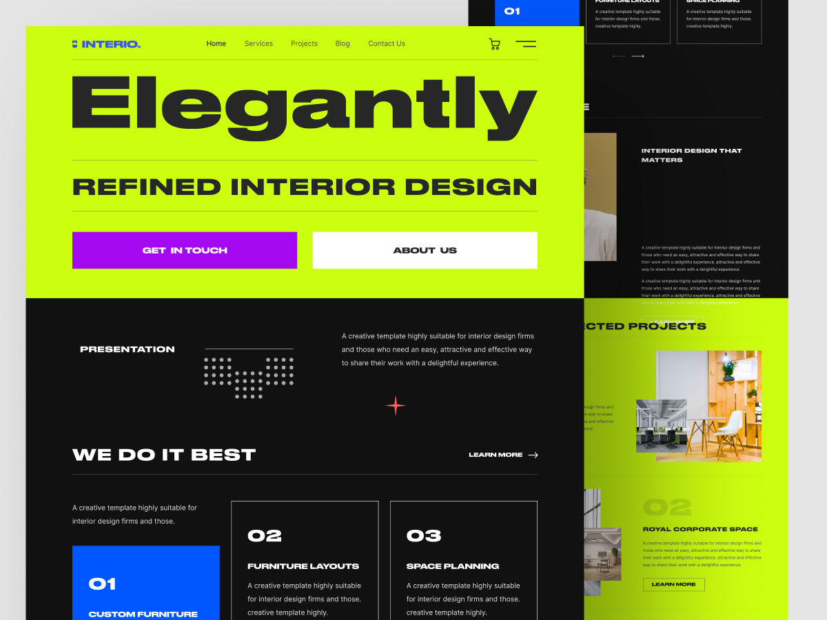Creative Interior Agency — Modern UI animation creative discover figma figma design interior agency mobile modern ui product design ui ui design web design