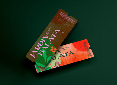 Jardin De Balata Tickets design event florals garden print texture tickets water color