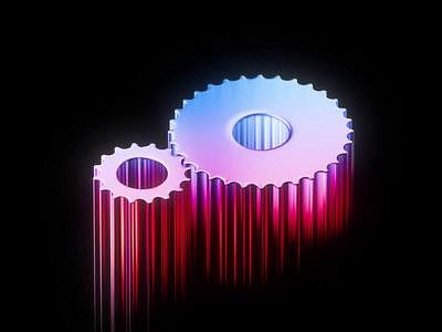Worn Down 3d 3d animation blender blender3d design gear gears glass gradient illustration isometric isometric illustration loeading