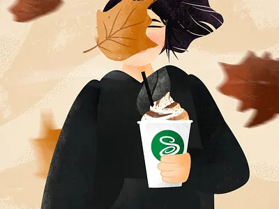Spooky season Coffee Cup coffee design drawing fall girl graphic design illus illustration