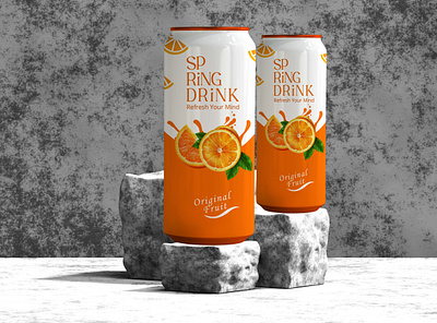 Beverage Can Label Design beverage packaging brand identity can design graphic design label design packaging design product mockup realistic mockup refreshing beverage