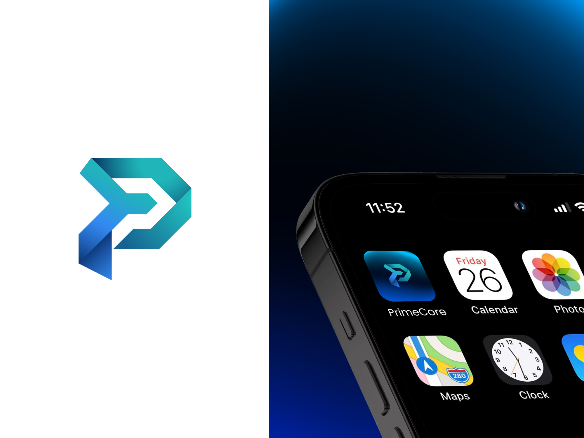 Monogram P logo for sale abstract brand mark branding gradient letter p minimal logo modern logo monogram monoline p logo saas tech