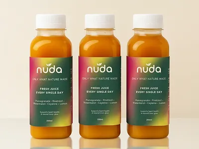 NUDA Juice Label & Logo Design – Minimal Beverage Branding beverage branding bottle label design brand identity design clean packaging design colorful label graphics custom label designer drink label mockup drink product design fresh juice branding fruit juice packaging health beverage branding juice label design minimal logo design modern label design nuda juice logo organic juice label packaging inspiration premium beverage design professional branding designer refreshing product branding
