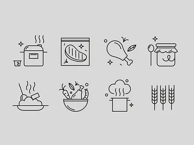 icons for blog about cooking branding design graphic design illustration ui vector
