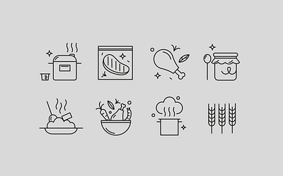 icons for blog about cooking branding design graphic design illustration ui vector