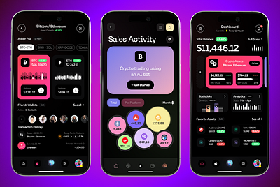 Crypto & Fintech Mobile App UI/UX Dashboard appdesign blockchain crypto cryptowallet dashboard defi designsystem figma fintech fintechdesign mobileappdesign mobileui neumorphism productdesign tradingapp tradingdashboard uidesign uiux uxdesign web3