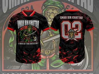umar bin khattab arabian warrior battle scene bold illustration character design concept art desert warrior digital illustration fantasy art graphic design heroic character line art lion warrior medieval warrior merch design poster design strong composition t shirt design vector illustration vibrant colors warrior illustration