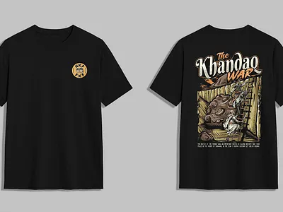 khandaq arabian warrior battle scene bold illustration character design concept art desert warrior digital illustration fantasy art graphic design heroic character line art lion warrior medieval warrior merch design poster design strong composition t shirt design vector illustration vibrant colors warrior illustration