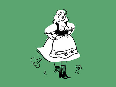 That Alpine air 💨 alpine austria austrian design dirdl doodle fart funny illo illustration lol sketch woman