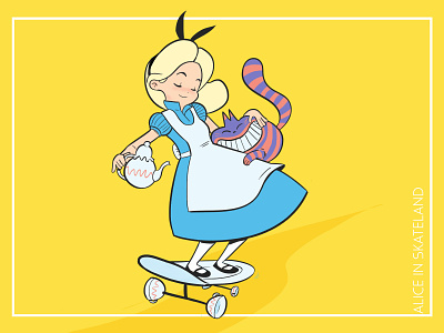 Alice in Skateland alice in wonderland chesire girl illustration skate