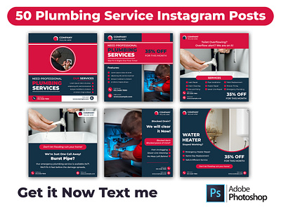 50 Editable Plumbing Service Instagram Templates in Canva business visuals canva design clean layouts content bundle content templates design toolkit editable graphics editable templates instagram pack modern layouts plumbing content plumbing feed plumbing instagram plumbing services plumbing updates promo posts service posts simple graphics social media pack template set