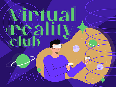 VR club club color design figma graphic design illustration vr