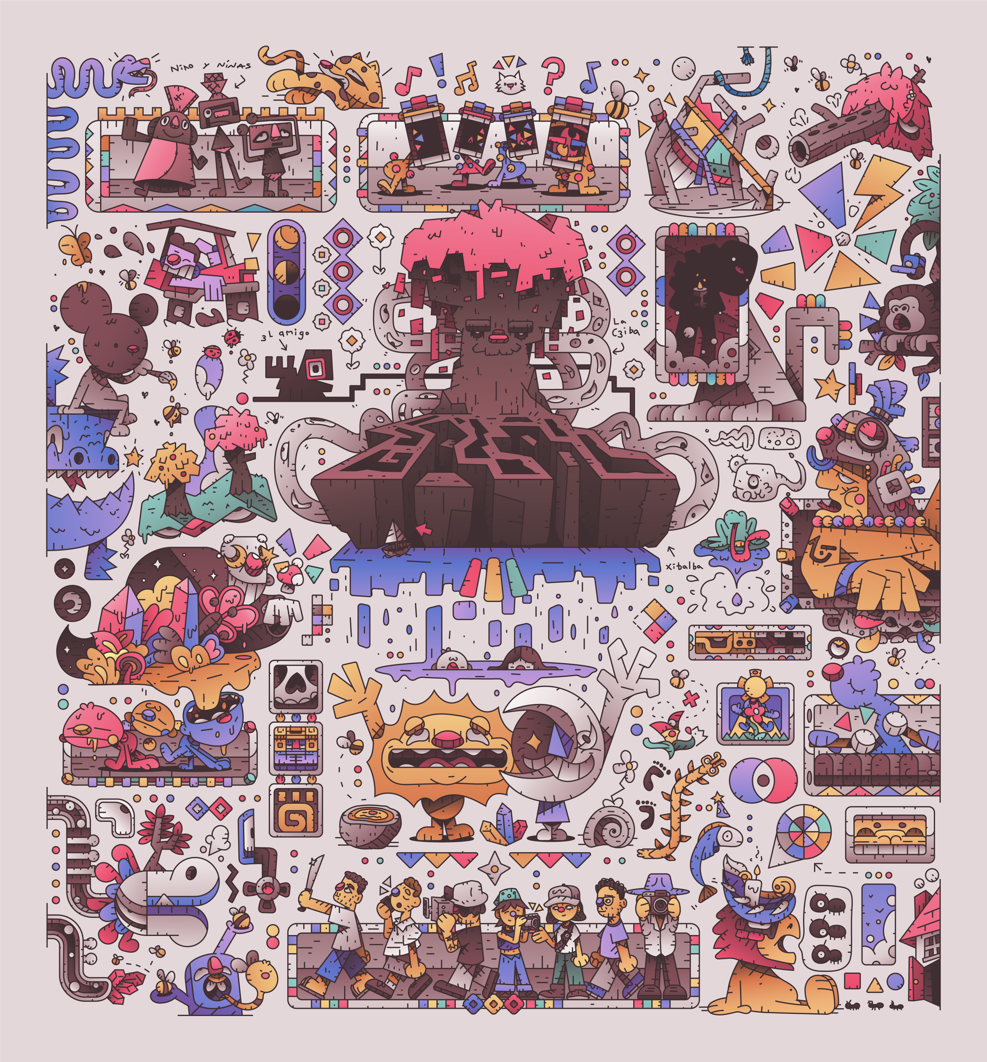 El Chico Solo character character design flat gradient illustration illustrator jungle mexico minimal