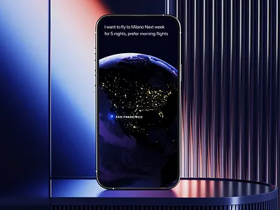 AI Assistant - Searching Flight Experience by AmazingUI ai ai agent ai app ai assistant ai chat ai ui animation artificial booking booking app flight flight app flights flights app flights ui globe interaction design mobile premium design ui animation