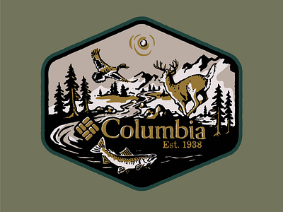 Wildlife Hex ball cap branding fishing graphic design hunting illustration outdoor tee shirt wildlife