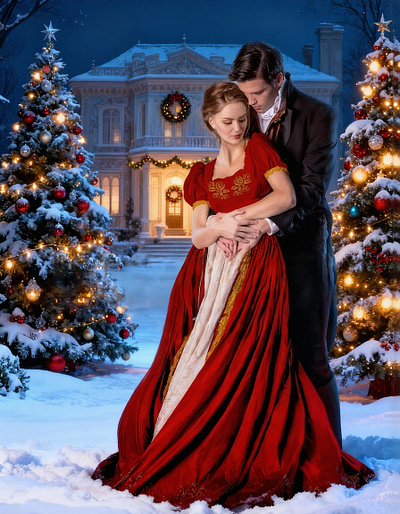 Romantic Christmas Victorian Romance christmas cover art work graphic design historical romance victorian