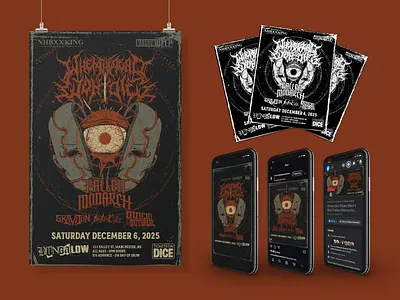 When the Dead Won't Die Admat band concert death metal eyeball flyer illustration mask music social media