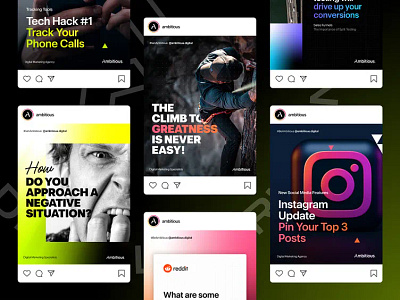 Ambitious Social-Media Design branding design figma graphic design illustration insta logo media post soical ui ux vector web design