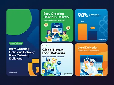 Social-Media Design for Grand Food branding design figma food graphic design illustration logo post social ui ux vector web design