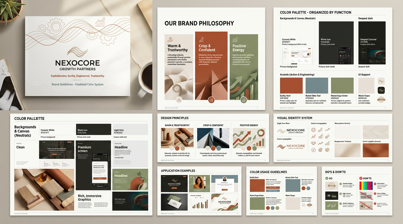 Branding Story Board Design for NexoCore branding design figma graphic design illustration logo ui ux vector web design